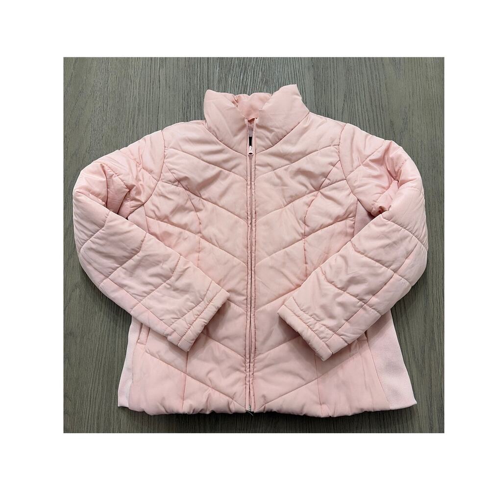 New York & Company Pink Quilted Zip Jacket Women’s Large Lightweight Puffer Coat